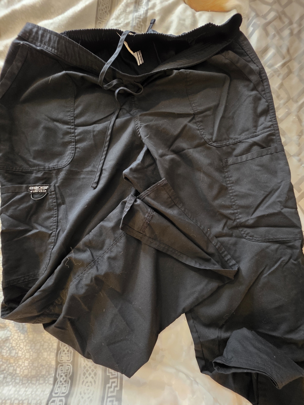 Women’s Black Boot Cut Cargo Pants - Cherokee
